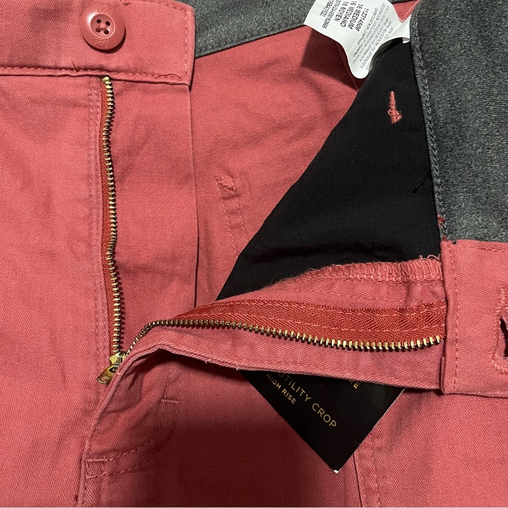 NWT Lee Size 16 medium women’s mauve cinnamon pink straight leg cropped pant - Picture 7 of 12